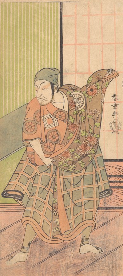 浮島弾正役の四代目市川團十郎、1769年秋。 作： Shunsho