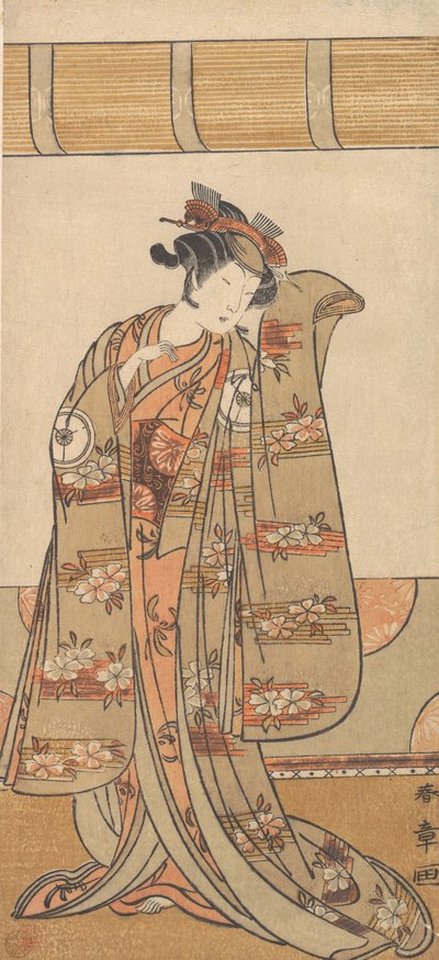4代目岩井半四郎の女性像、1773年または1774年。 作： Shunsho