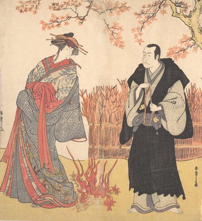 背の高い娼婦としての二代目瀬川富三郎、部屋に立っています。 1785年。 作： Shunsho