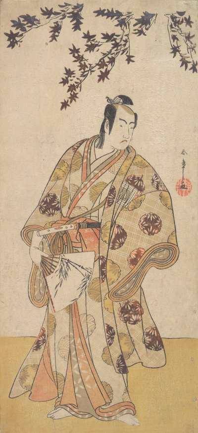 三代目 市川彌生 三代目 楓の木の下に佇む大名 1783年。 作： Shunsho