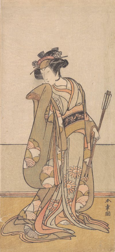 三代目瀬川菊之丞、右へ歩く女、1774年または1775年。 作： Shunsho