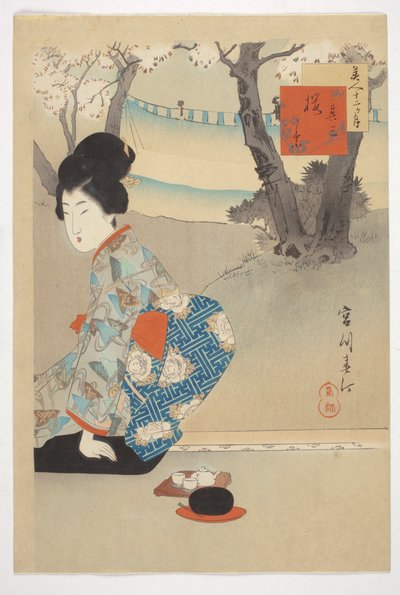 「十二月の美女」シリーズより 三咲桜 作： Shuntei Miyagawa