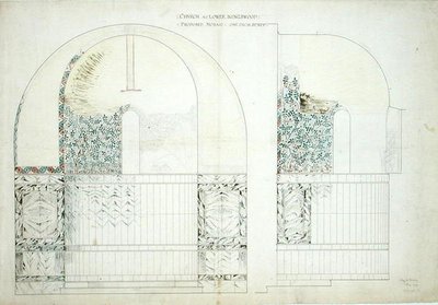 The Church of Wisdom of God at Lower Kingswood」のモザイクのデザイン 作： Sidney Barnsley