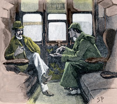 「ホームズは私に事件のスケッチをくれた」、1901年 作： Sidney E Paget