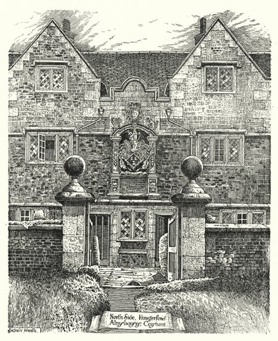 ハンガーフォード・アルムハウスの北側、コーシャム（彫刻作品 作： Sidney Heath