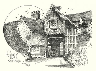 カンタベリーの聖ヨハネ病院（彫刻 作： Sidney Heath