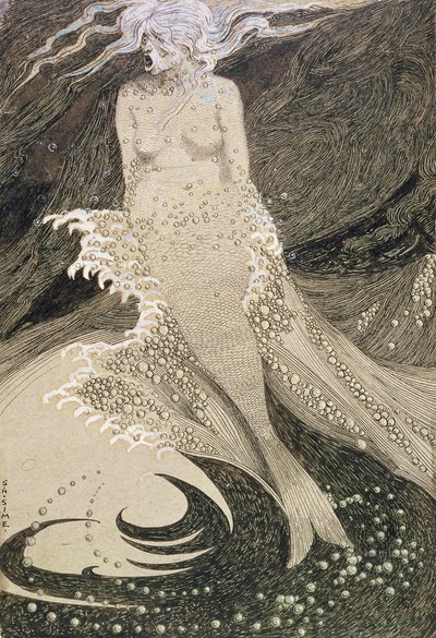 No.2490マーメイド（ペンと紙にトイレ付きの墨） 作： Sidney Herbert Sime