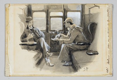アーサー・コナン・ドイルのシャーロック・ホームズ物語「シルバーブレイズの冒険」、1892年のイラスト 作： Sidney Paget