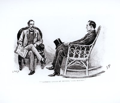 「ホームズ」は、Arthur Conan Doyle（1859-1930）による「The Stockbroker&39;s Clerk」からのイラストであり、1893年3月に「Strand Magazine」に掲載されました。 作： Sidney Paget