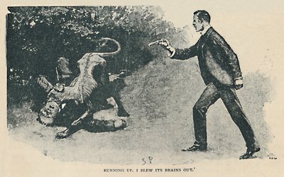 かけぬける。私はその頭脳を吹き飛ばした、1892 作： Sidney Paget