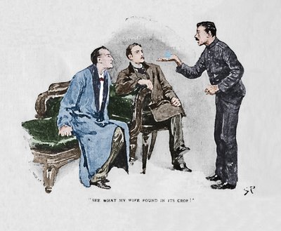 妻が作物で見つけたものを見る、1892年 作： Sidney Paget