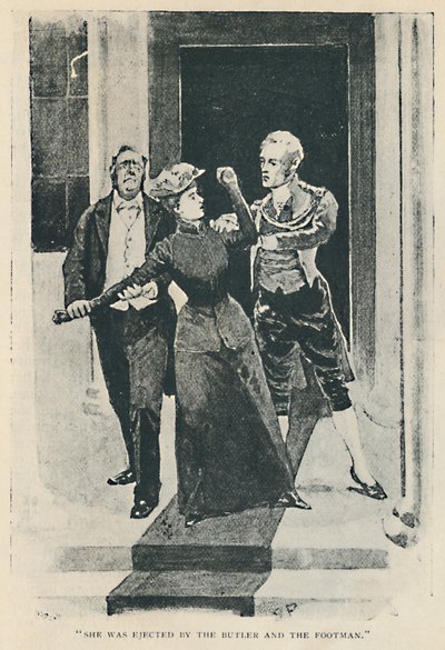 彼女は執事とフットマン、1892年に追い出されました。 作： Sidney Paget
