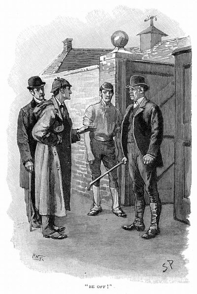 調査中のシャーロック・ホームズとワトソン博士 作： Sidney Paget