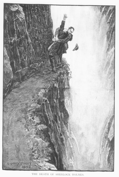 「The Lock of Holmes」、Arthur Conan Doyle（1859-1930）による「The Final Problem」のイラスト、1893年12月の「Strand Magazine」に掲載 作： Sidney Paget