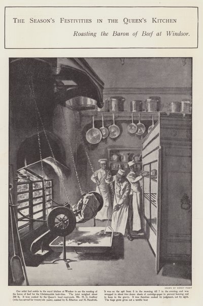 女王の台所での季節の催し物（リトグラフ 作： Sidney Paget