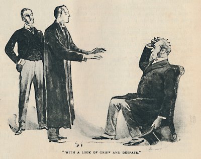 悲しみと絶望の表情で、1892 作： Sidney Paget