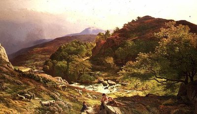 ウェールズ北部、カペル・クリッグ近くのルグウィー川にて 作： Sidney Richard Percy