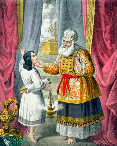 1870年代、彼のビジョンについてサミュエルに質問するエリ 作： Siegfried Detlev Bendixen