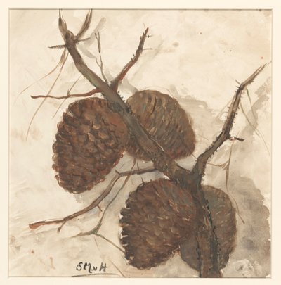 枝にモミの実 作： Sientje Mesdag van Houten