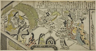 「十二話浄瑠璃物語」より、義経と浄瑠璃姫との出会い 作： Sigimura Jihei