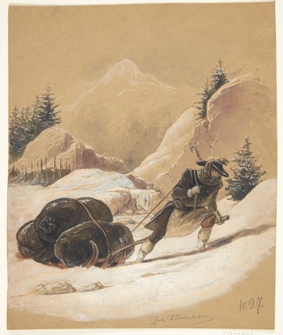 そりを持つ男 作： Sigmund Ferdinand Ritter von Perger