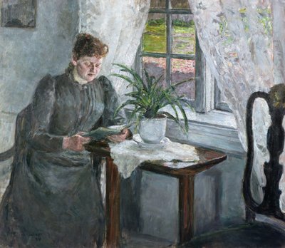 読書をする女性がいるインテリア 作： Signe Scheel