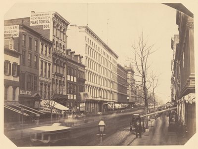 グランドストリートとブルームストリートの間から北を望むブロードウェイ 作： Silas A. Holmes