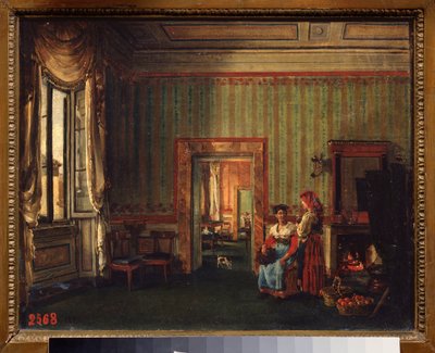 ローマ (イタリア) のアレクサンドル ガリツィン王子 (ゴリツィン) (1723-1804) の家の内部。 Sylvester Feodosiyevich Shchedrin（Sylvester Shchedrin）（1791-1830）による絵画、キャンバスに油彩 作： Silvestr Fedosievich Shchedrin