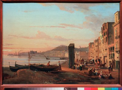 ナポリ (イタリア) の岸壁。 Sylvester Feodosiyevich Shchedrin（Sylvester Shchedrin）（1791-1830）による絵画、キャンバスに油彩 作： Silvestr Fedosievich Shchedrin