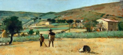 農民のいる田舎」（Silvestro Lega作 作： Silvestro Lega