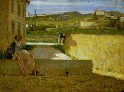 別荘の陰で 1872-73年頃（油彩・板） 作： Silvestro Lega