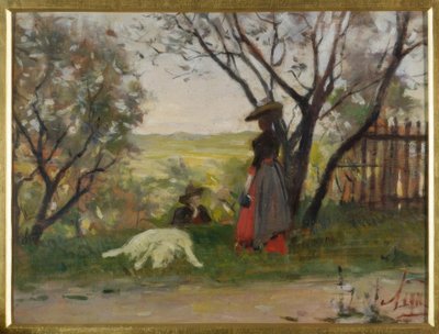庭の愛人 作： Silvestro Lega
