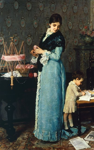 母」シルベストロ・レガ（1826-1895）作 作： Silvestro Lega