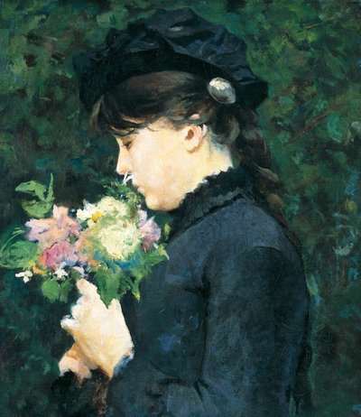 シルベストロ・レガ（1826-1895）作「エレオノーラ・トマシーの肖像」油彩・キャンバス、48x40cm 作： Silvestro Lega