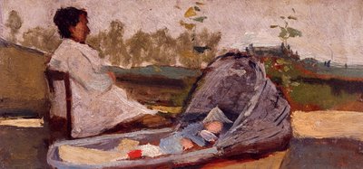 シルベストロ・レガの「ゆりかご」。 作： Silvestro Lega