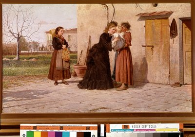 看護婦さんの訪問（油彩・キャンバス 作： Silvestro Lega