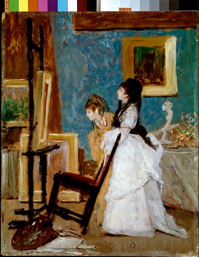 シルヴェストロ・レーガによるスタジオペインティングへの訪問 作： Silvestro Lega