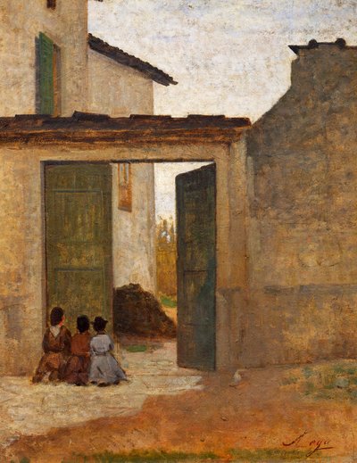 ヴィアチカム」1864年頃 シルベストロ・レガ（1826-1895）作 厚紙に油彩 315x394cm 作： Silvestro Lega