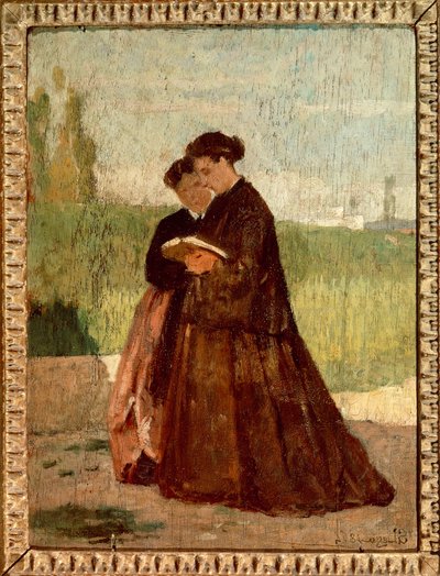 庭での散歩 作： Silvestro Lega
