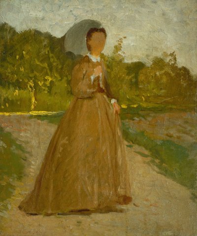 庭の女 1864年頃 油彩・カンヴァス 作： Silvestro Lega