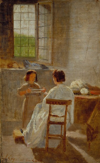 仕事教育 1863年頃（油彩・キャンバス） 作： Silvestro Lega