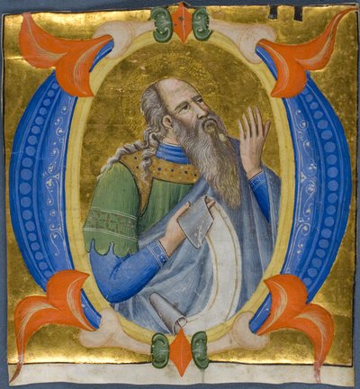 漸進的な頭文字「O」の歴史的な預言者 作： Silvestro dei Gherarducci