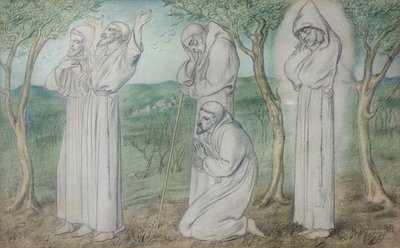 フランシスコ会の修道士たちのグループ 作： Simeon Solomon