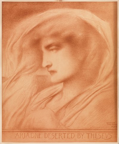 テセウスに捨てられたアリアドネ（セピア色の写真複製） 作： Simeon Solomon