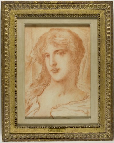 頭部 1880年頃（バフ織紙に赤チョーク） 作： Simeon Solomon