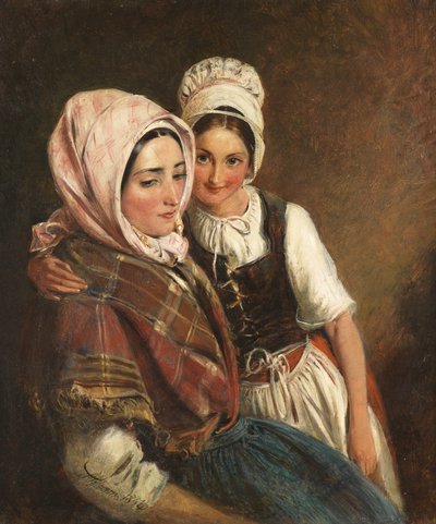 母と娘、1854 作： Simeon Solomon