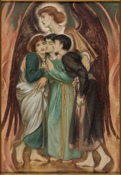 火の炉の中のシャドラハ、メシャク、アベデネゴ 作： Simeon Solomon