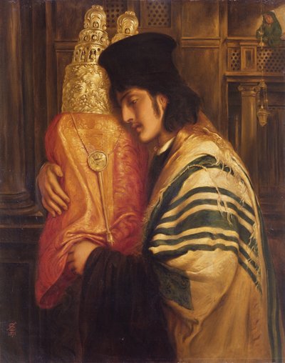 1871年の律法を持っている若いラビ 作： Simeon Solomon