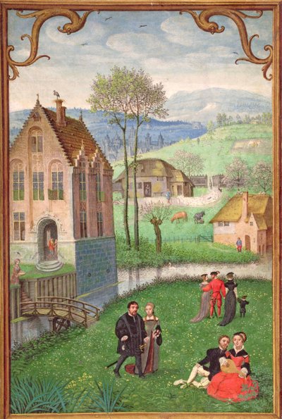18855年4月を追加：1540年頃のブックからの求愛カップル 作： Simon Bening