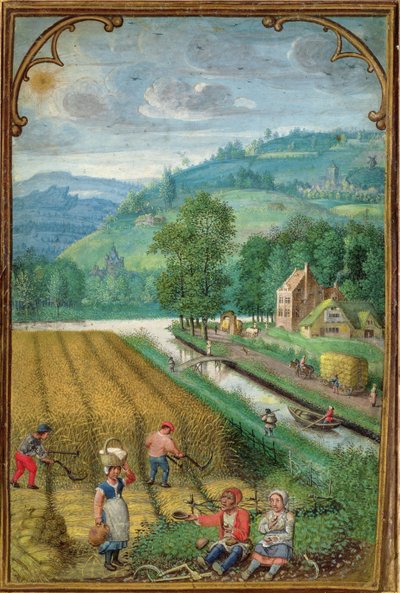 18855年9月追加：1540年頃の本からの収穫、耕作、播種 作： Simon Bening